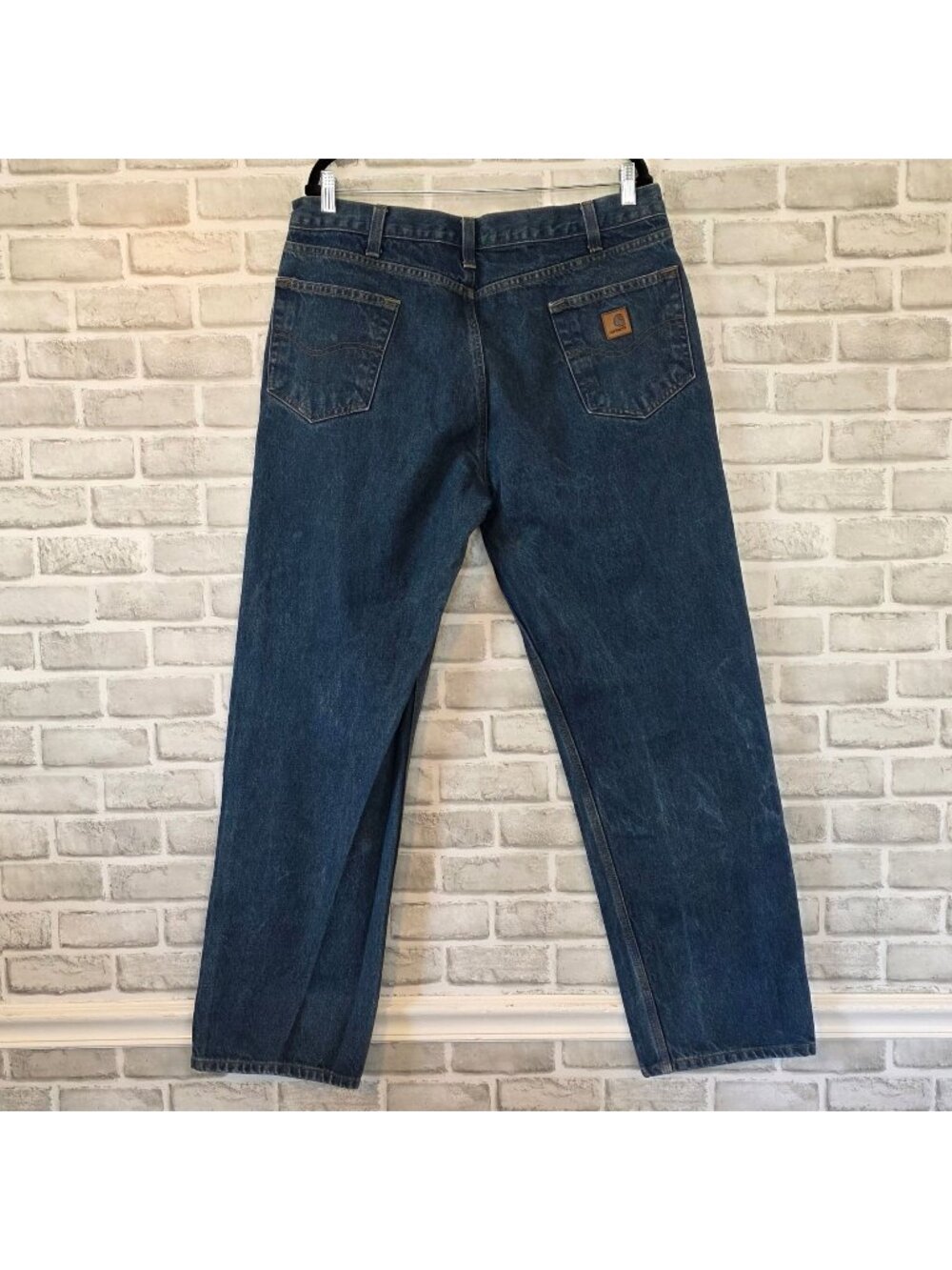 Carhartt B460 DVB Relaxed Fit Straight Leg Blue Denim Work Jeans 38x32 Mens